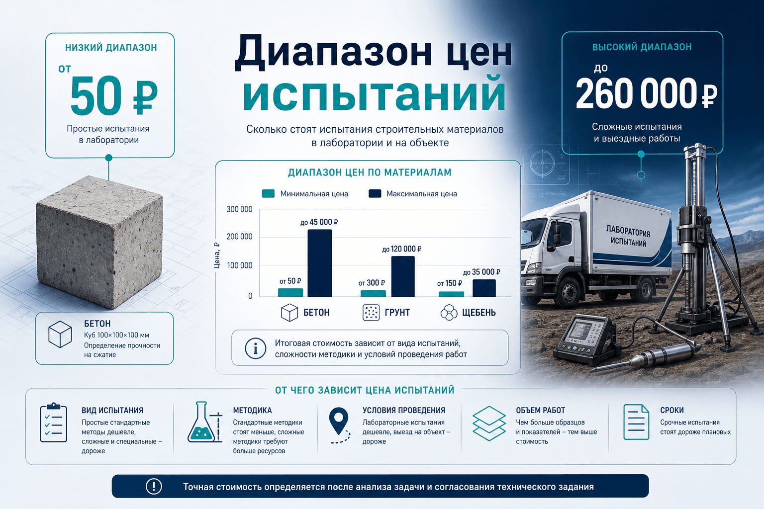 Диапазон цен на испытания: от минимума до максимума в прайсах LABGO для ПТО