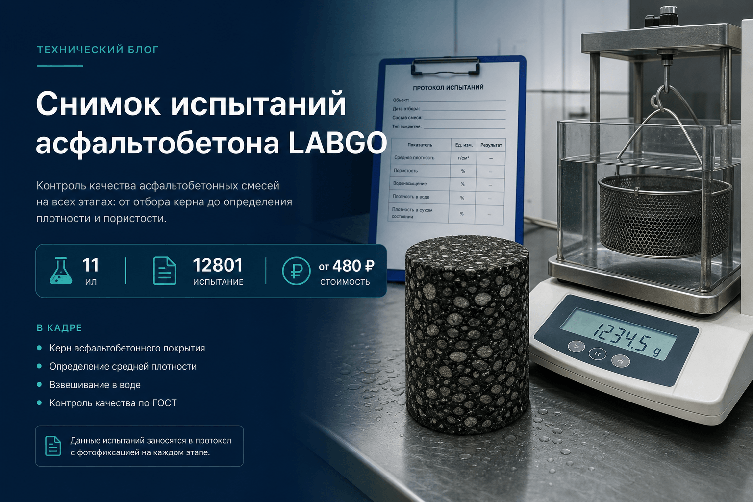 Сводка по испытаниям асфальтобетона в каталоге LABGO: данные прайсов для инженера ПТО