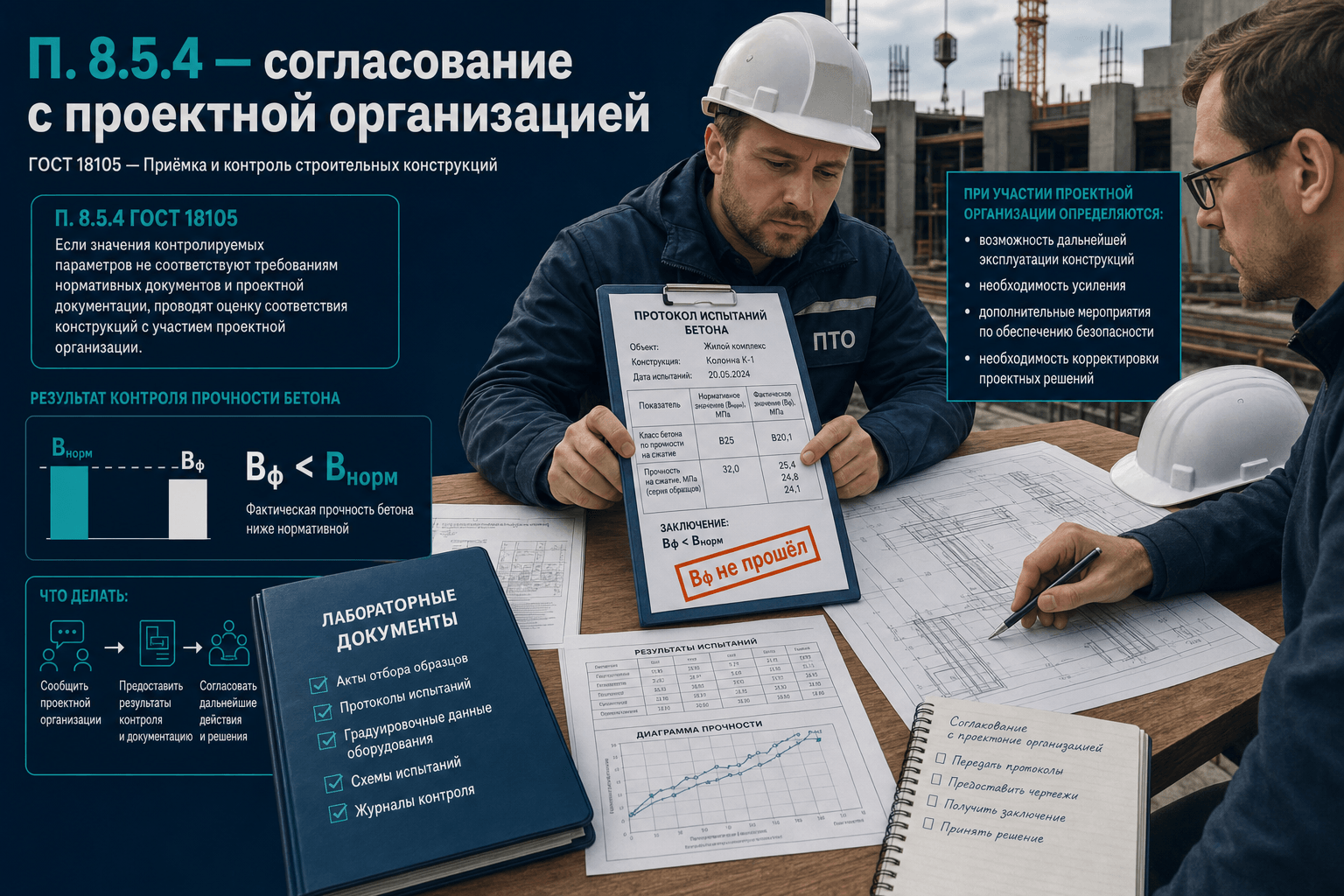 Согласование схемы контроля прочности с проектом: ГОСТ 18105